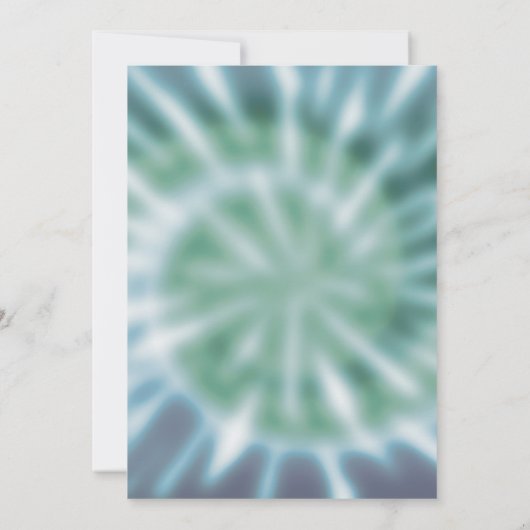 Gefärbte Krawatte sieht Aquamarine SENIOR Graduier Einladung (Rückseite)