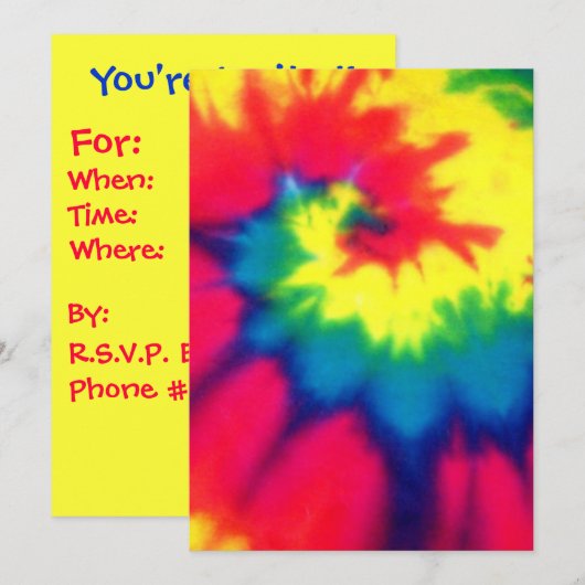 Gefärbte Krawatte sieht Einladung aus (Vorne/Hinten)