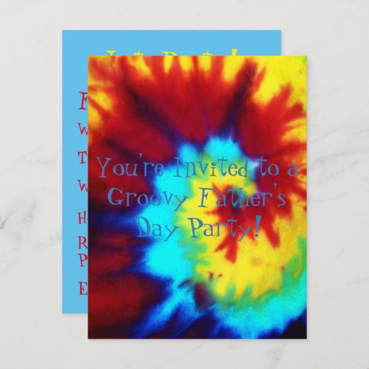 Gefärbte Krawatte sieht Vatertag-Party Einladung (Vorne/Hinten)
