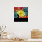 Gefärbte Krawatte Silhouette Golfer Poster (Küche)