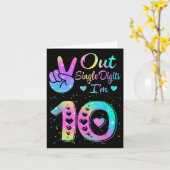 Gefärbte Krawatte Single Digits Im 10. Digits Girl Karte (Gelbe Blume)