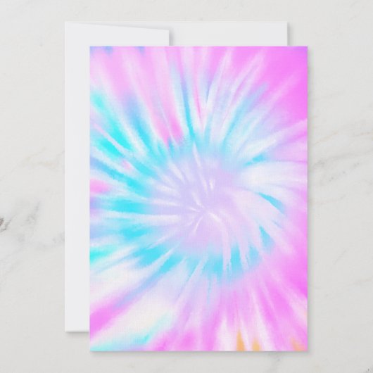 gefärbte Krawatte Skate Party Einladung (Rückseite)