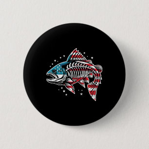 Gefärbte Krawatte Skeleton Lachs American 4th July Button