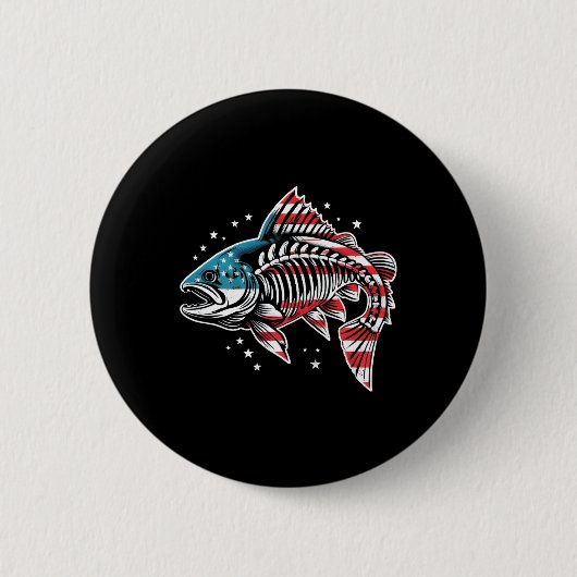 Gefärbte Krawatte Skeleton Lachs American 4th July Button (Vorderseite)