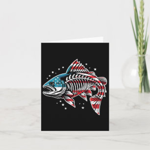 Gefärbte Krawatte Skeleton Lachs American 4th July Karte