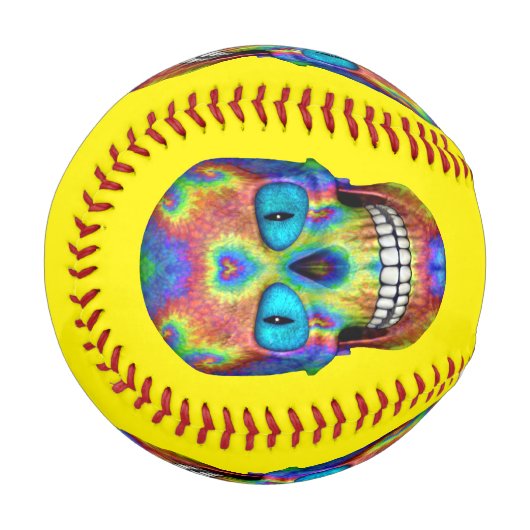 gefärbte Krawatte Skull Dead Zombie Untot Baseball (Vorderseite Links)