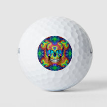 Gefärbte Krawatte Skull Dead Zombie Untote Golfbäl