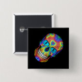 Gefärbte Krawatte Skull Dead Zombie Untote Tasten Button (Vorne & Hinten)