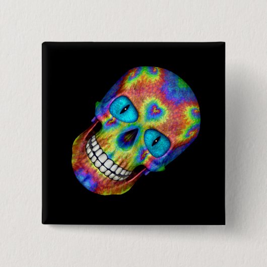 Gefärbte Krawatte Skull Dead Zombie Untote Tasten Button (Vorderseite)