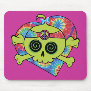 Gefärbte Krawatte Skull Mousepad