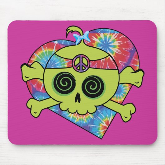 Gefärbte Krawatte Skull Mousepad (Vorne)