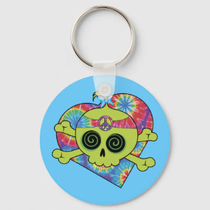 Gefärbte Krawatte Skull Schlüsselanhänger