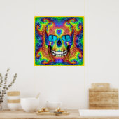 Gefärbte Krawatte Skull Tote Zombie Untote farbige Poster (Küche)