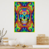 Gefärbte Krawatte Skull Tote Zombie Untote farbige Poster (Küche)