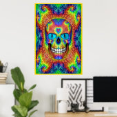 Gefärbte Krawatte Skull Tote Zombie Untote farbige Poster (Heimbüro)