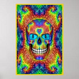 Gefärbte Krawatte Skull Tote Zombie Untote farbige Poster