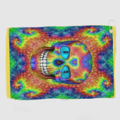 Gefärbte Krawatte Skull Zombie Tote Untote Golfhan Golfhandtuch (Horizontal)