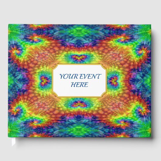 Gefärbte Krawatte Sky Vintag Fraktal Kaleidoskop Gästebuch (Vorderseite)