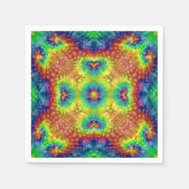 Gefärbte Krawatte Sky Vintag Fraktal Kaleidoskop Serviette