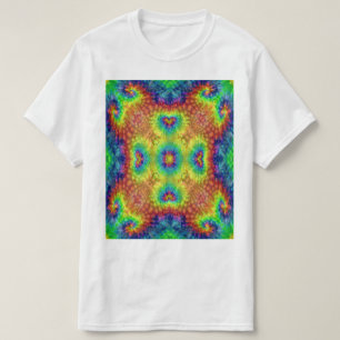 Gefärbte Krawatte Sky Vintages Fraktal Kaleidoskop T-Shirt