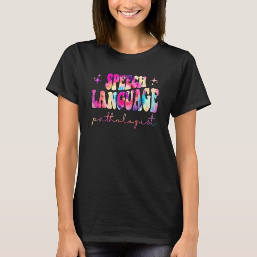 Gefärbte Krawatte Speech Language Therapy Patholog T-Shirt (Vorderseite)