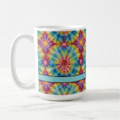Gefärbte Krawatte Spiral in Magenta Print 15 oz Ka Kaffeetasse (Links)