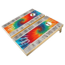 Gefärbte Krawatte Spiral und rustikaler Holzeinfar