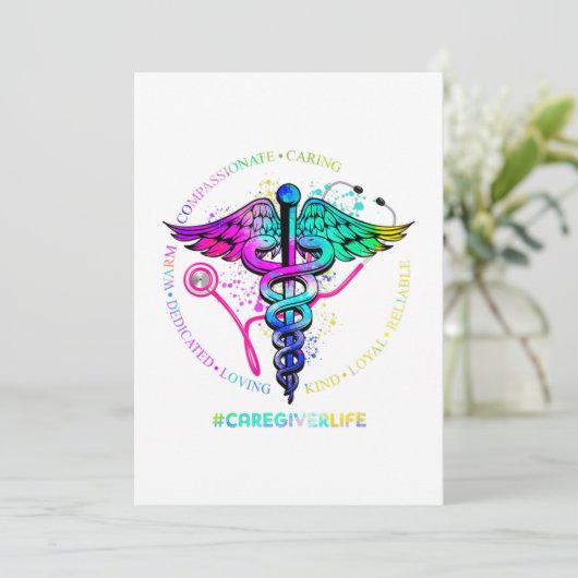 Gefärbte Krawatte Stethoscope Lebensnährer Appreci Save The Date (Stehend Vorderseite)