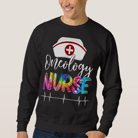Gefärbte Krawatte Stethoscope Onkology Nurse Day N Sweatshirt (Vorderseite)