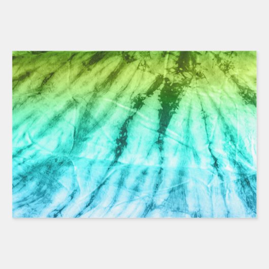 Gefärbte Krawatte, strahlend blau und farbenfrohe Geschenkpapier Set (Vorderseite 2)