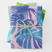 Gefärbte Krawatte, strahlend blau und farbenfrohe Geschenkpapier Set (Beispiel)