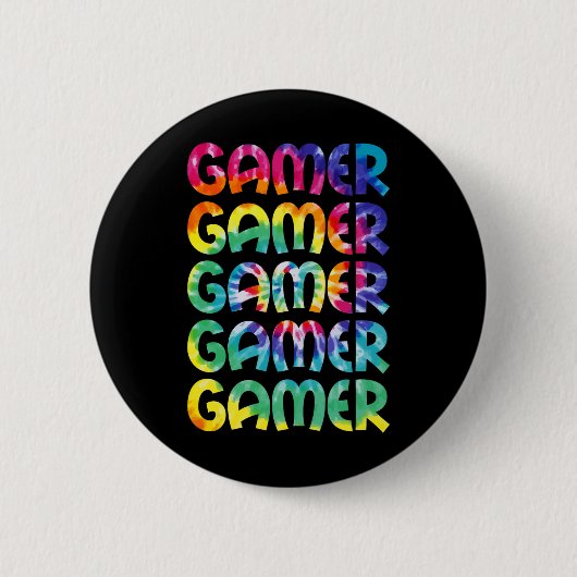 Gefärbte Krawatte Style Gaming Video Game Men Boys Button (Vorderseite)
