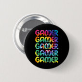 Gefärbte Krawatte Style Gaming Video Game Men Boys Button (Vorne & Hinten)