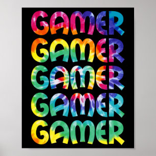 Gefärbte Krawatte Style Gaming Video Game Men Boys Poster