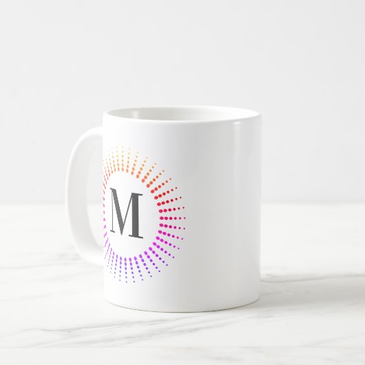 Gefärbte Krawatte Sunburst Rainbow Kaffeetasse (Vorderseite Links)