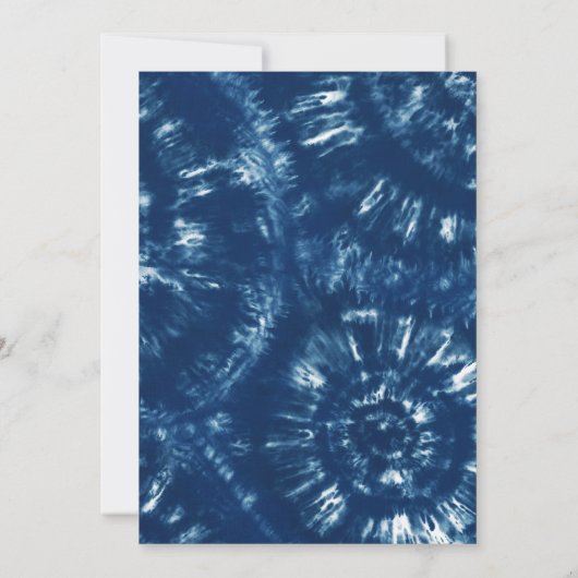 Gefärbte Krawatte Surf Einladung zum Geburtstag | (Rückseite)