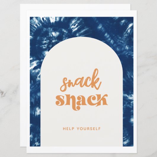 Gefärbte Krawatte Surf Party | Snack Shack Sign (Vorne/Hinten)