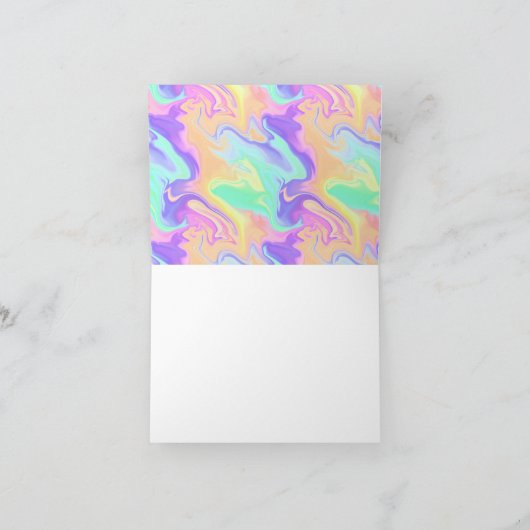 Gefärbte Krawatte Swirl Marble Retro Groovy Dankeskarte (Innenseite)