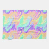 Gefärbte Krawatte Swirl Marble Retro Groovy Geschirrtuch (Horizontal)