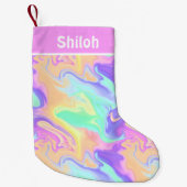 Gefärbte Krawatte Swirl Marble Retro Groovy Kleiner Weihnachtsstrumpf (Vorderseite)