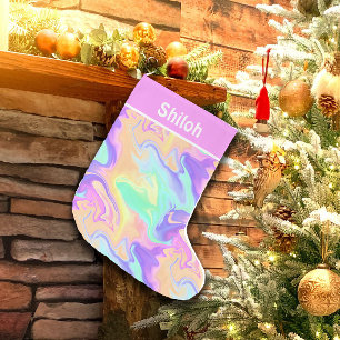 Gefärbte Krawatte Swirl Marble Retro Groovy Kleiner Weihnachtsstrumpf