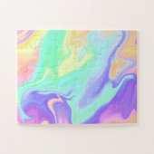 Gefärbte Krawatte Swirl Marble Retro Groovy Puzzle (Horizontal)