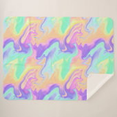 Gefärbte Krawatte Swirl Marble Retro Groovy Sherpadecke (Vorderseite (Horizontal))