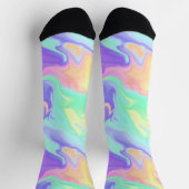Gefärbte Krawatte Swirl Marble Retro Groovy Socken (Oben)