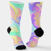 Gefärbte Krawatte Swirl Marble Retro Groovy Socken (Gewinkelt)