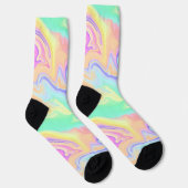 Gefärbte Krawatte Swirl Marble Retro Groovy Socken (Rechts)
