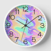 Gefärbte Krawatte Swirl Marble Retro Groovy Uhr (Vorderseite)
