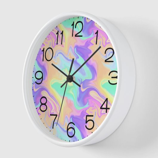 Gefärbte Krawatte Swirl Marble Retro Groovy Uhr (Winkel)
