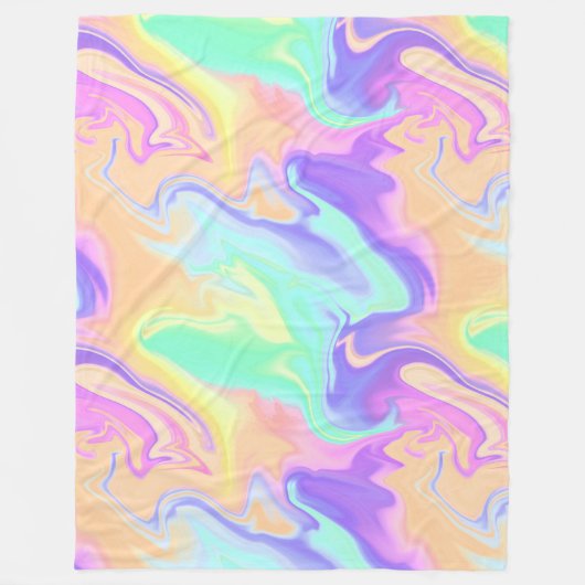 Gefärbte Krawatte Swirl Pastel Groovy Fleecedecke (Vorderseite)