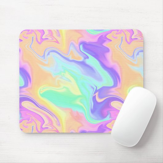 Gefärbte Krawatte Swirl Pastel Groovy Mousepad (Mit Mouse)